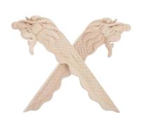 HEALLILY Appliqué Décoratif en Bois Sculpté, Motif Dragon, Beige, Lot de 2 Pièces, pour Meuble et Dessus de Meuble, Grain de Bois Naturel, Résistant la Décoloration, Hôtel et Chambre