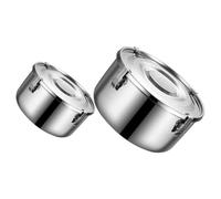 HEALLILY Boîte Bento en Acier Inoxydable 2pcs Fermeture Hermétique et Étanche, Capacité 650ml et 1000ml, pour Conserver les Repas Lors de Pique-niques ou Déjeuner