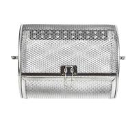 HEALLILY Cage à Rôtir en Acier Inoxydable, Panier de Grillade Rotatif Argenté, pour Noix et Aliments, Cuisson Uniforme et Sûre, Restaurant et Repas de Famille