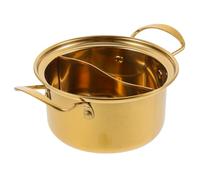 HEALLILY Casserole pour Plaque à Induction en Acier Inoxydable Or, Marmite Robuste et Solide, Petit Pot de Soupe Simple et Pratique Cuisine Quotidienne