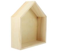 HEALLILY Étagère Murale Flottante en Bois Massif Forme Maison Beige, Légère et Surface Lisse, pour Salle de Bain et Dortoir