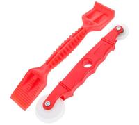 HEALLILY Kit D'outils pour Moustiquaires de Fenêtre Rouleau de Cannelure et Bêche en Plastique Rouge pour Installation sans Couture et Réparation de Fenêtres à Domicile