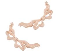 HEALLILY Lot de 2 Appliques en Bois Massif Khaki à Motif Nœud Papillon Ajouré, Décoration Murale Polyvalente pour Meubles et Cadres de Miroir au Charme Européen Classique
