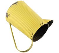 HEALLILY Pichet Vintage en Fer Jaune pour Fleurs Poignée, Pot de Fleurs Rustique pour Décoration Maison ou Fête Champêtre