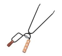 HEALLILY Pince pour Cheminée de Barbecue en Bois et Fer, Outil Multifonction Solide pour Saisir Bois et Aliments, pour Camping et Barbecue en Extérieur