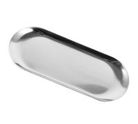 HEALLILY Plateau de Service Oval Acier Inoxydable Brillant Plateau Décoratif pour Fruits et Snacks Assiette Gastro Résistante et Facile à Nettoyer Restaurants et Cafés