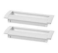 HEALLILY Poignées de Porte Intérieures Design Caché Argenté 2pcs Encastrées en Alliage D'aluminium Surface Lisse et Arrondie, Haute Dureté, pour Meubles et Portes de Placard