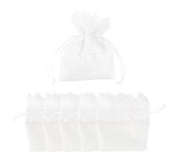 HEALLILY Sachets de Bonbons et Fonction de Rangement Pratique en Tissu Blanc Lot de 6 Pochette Décorative pour Mariage et Anniversaire