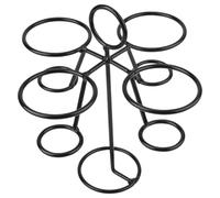 HEALLILY Support Conique Élégant, Présentoir à Cupcakes, Support de Cornet de Glace, Fer Forgé Noir, pour 4 Cornets, pour Cupcakes, Maison et Boulangerie