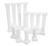 HEALSOPTHY 12 Pièces Statue Grecque Décorative en Colonne Romaine Miniature Blanche, Pilier Romain pour Mini-Maison Robuste et Résistant, Décoration de Table Élégante pour Maison