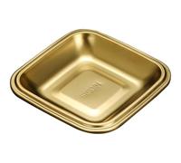 HEALSOPTHY Assiette Carrée Plateau de Service Simple et Élégant Multifonctionnelle en Acier Inoxydable Facile à Ranger Couleur Or pour Barbecue pour Bars et Fêtes