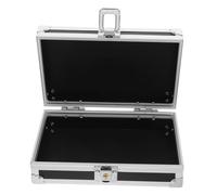 HEALSOPTHY Boîte à Outils Mini en Alliage D'aluminium Noir avec Poignée | Coque Rigide, Espace Intérieur Réglable, Résistance à Poussière L'eau, pour Atelier ou Déplacement