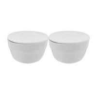 HEALSOPTHY Bol à Expresso en Céramique Blanc avec Couvercle, Prise Confortable et Mesure Précise, pour Dégustation de Café à Domicile
