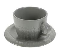 HEALSOPTHY Coffret Tasse Café en Céramique 220ml Soucoupe Vert pour Maison et Bureau Design Simple et Lignes Élégantes Usage Pratique et Polyvalent