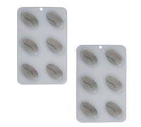 HEALSOPTHY Ensemble de Moules en Silicone 2pcs Forme de Graine de Café 6 Cavités Résistant Haute Température Facile à Nettoyer pour Fêtes et Réunions