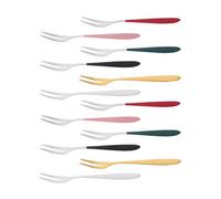 HEALSOPTHY Fourchettes à gâteau en acier inoxydable 12 pcs, style classique, usage polyvalent pour apéritif et réception