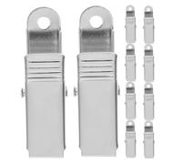 HEALSOPTHY Lot de 10 pinces métalliques à ressort argentées, petites pinces crocodiles pour fixation de fils, adaptées au bricolage et gestion de câbles à la maison