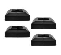 HEALSOPTHY Lot de 4 Capuchons de Poteaux Carrés en Plastique Noir, Base de Poteau de Terrasse Résistante aux Intempéries Installation Facile pour Projets DIY