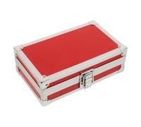 HEALSOPTHY Mallette en Aluminium Rouge avec Mousse, Boîte de Rangement | Poignée Ergonomique, Loquet Rabattable, Intérieur Compartimenté, Usage Maison et Travail