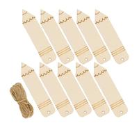 HEALSOPTHY Marque-page vierge en bois en forme de crayon 30 pièces avec corde en jute, marque-pages vierges pour décoration et loisirs créatifs
