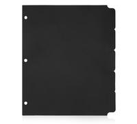 HEALSOPTHY Onglets de Séparation pour Classeurs à 3 Anneaux, 5 Feuilles en Abs Noir, Organiseur de Pages pour Bureau et Maison, Séparateurs Pratiques pour Cahier A4