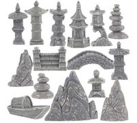 HEALSOPTHY Petite Pagode Décorative en Résine 1 Set pour Micro Paysage | Usage Solide, Style Mixte, Finition Détaillée, Facile à Nettoyer, Portable, pour Sablier et Rocaille Plusieurs styles