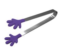 HEALSOPTHY Pince à Griller Domestique en Acier Inoxydable Manche en Silicone Pourpre, Facile à Transporter et Nettoyer, Cuisine et Camping
