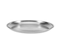HEALSOPTHY Plaque Ronde Surface Lisse et Robuste en Acier Inoxydable 304 Assiette Plate Argentée pour Servir Apéritifs et Snacks pour Barbecue Style Coréen