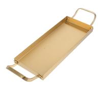 HEALSOPTHY Plateau de Service Rectangulaire Antidébordement en Acier Inoxydable avec Poignées Doubles, Plaque Plate Coréenne Élégante pour Apéritifs, Sushi et Barbecue