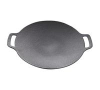 HEALSOPTHY Poêle à Griller en Fer pour Barbecue et Camping, Antiadhésive Bords Arrondis Lisses, pour Viande en Famille ou Restaurants