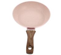 HEALSOPTHY Poêle Antiadhésive 16 CM en Aluminium Mini Poêle avec Manche Bois Universelle Compatible Gaz Induction pour Cuisson Saine de Bébé et Cuisine à la Maison