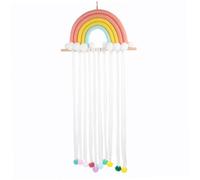 HEALSOPTHY Porte-clip Arc-en-ciel Mural pour Filles Supports pour Nœuds, Organiseur de Nœuds en Tissu Coloré, Rangement Accessoires Cheveux Décor Chambre Garçon et Filles, Suspendu