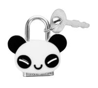HEALSOPTHY Serrure à clé pour casier Panda en silicone, style rétro simple et généreux, cadenas léger et décoratif pour valise et armoire, 1 set avec protection contre le vol