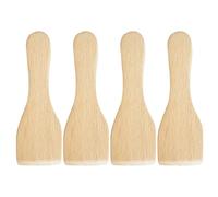 HEALSOPTHY Spatules de cuisine en bois de hêtre 4pcs, 12,5 x 4,5 cm, adaptées pour cuisiner dans la cuisine domestique avec surface antiadhésive