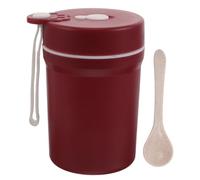 HEALSOPTHY Tasse à Petit-déjeuner Isotherme de 350ml avec Couvercle et Cuillère Intégrée, Étanche et Micro-ondable, Déjeuner L'école