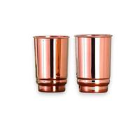 HEALTHANDWEALTH Lot de 2 gobelets à eau potable en cuivre pur ayurvédique pour la santé, 350 ml