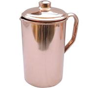 HealthGoodsEU Carafe à eau en cuivre pur Capacité 1,5 l | Pichet en cuivre pour la santé ayurvédique