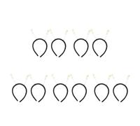 Healvian 10 Pièces Serrage-tête Lumineux Halloween Antennes Plastique Noir, Bandeau Confortable et Sécurisé pour Fêtes à Thème Spatial et Cosplay Amusant