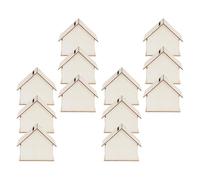 Healvian 12 Pièces Mini Tirelires en Bois à Peindre, Forme Maison Inachevée, Kit Bricolage Créatif pour Garçon et Filles, DIY Motricité Fine, Décoration Personnalisée, Activité Éducative