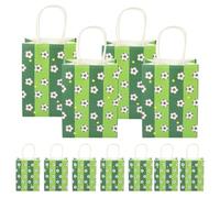 Healvian 12 Pièces Paquet Moyens en Papier Vert Thème du Football pour Fête D'anniversaire et Événements Scolaires, Paquet Présents pour Garçon et Filles Fans de Foot