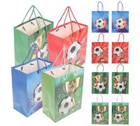 Healvian 12 Pièces Paquet Présents Légers en Papier Thème Football pour Garçon et Filles, pour Fêtes D'anniversaire et Sachets de Bonbons Créatifs Plusieurs styles
