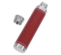 Healvian 1pièce Flasque Vin Acier Inoxydable Portable avec Couvercle Cuir Marron Forme de Cigare Rond Étui Multifonction pour Alcool Cigarettes Voyage et Plein Air