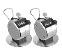 Healvian 2 Pièces Compteur Mécanique en Métal Argenté Portable | Compteur Manuel à Presser, Usage Polyvalent, Format de Doigt, Lot, Comptage Précis