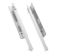 Healvian 2 Pièces Glissières de Tiroir Robustes à Fermeture Douce, | Acier Laminé à Froid Argenté, Amortisseur Intégré, Usage Intensif, pour Meuble, Commode et Armoire