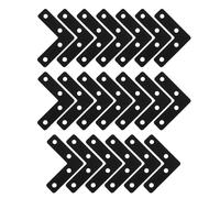 Healvian 20 Pièces Équerre D'angle L en Acier Inoxydable Noir 5x5cm pour Meubles en Bois et Métal, Support Plat Résistant la Déformation, pour Bureau et Rénovation