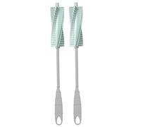 Healvian 2pièces Lot de Brosses Longues Brosse Rotative Silicone Brosse de Nettoyage pour Bouteilles et Tasses Goupillon pour Biberons
