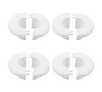 Healvian 4 Pièces Kit de Couvercles de Brûleurs de Cuisinière à Gaz en Plastique Blanc, Isolation Thermique et Entretien du Plan de Cuisson pour Décoration la Cuisine et Maintenance