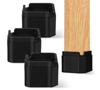 Healvian 4 Pièces Lot de Rehausseurs de Meubles Noirs Empilables en PP et TPU Hauteur Réglable, Stabilité Renforcée pour Tables et Canapés, pour Sols Irréguliers