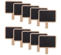 Healvian 40pcs Mini Tableaux Noirs en Bois avec Pince Réutilisable, Surface Ardoise Résistante à l'Usure, Style Rustique pour Magasins et Maison