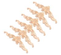 Healvian 6 Pièces Appliqué Décoratif en Bois Non Peint pour Meubles et | Finition Beige, Aspect Élégant, Toucher Confortable, sans Odeur Particulière, pour Vitrines et Armoires